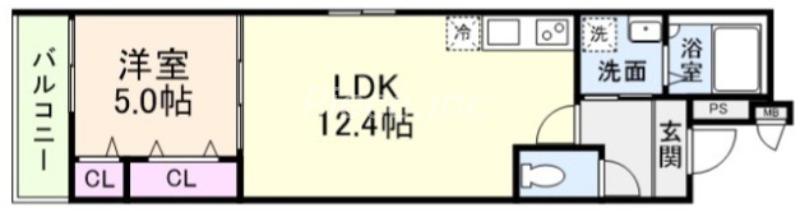 フジパレス今川公園Ⅴ番館(1LDK/1階)の間取り写真