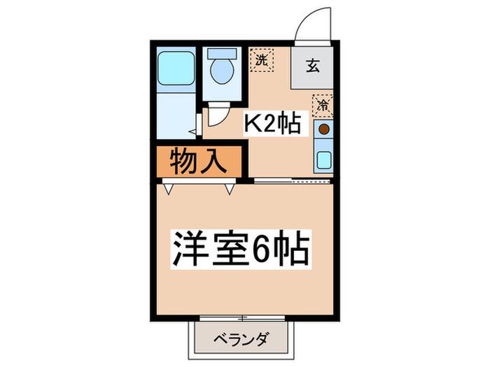 第二ハイアール(1K/1階)の間取り写真