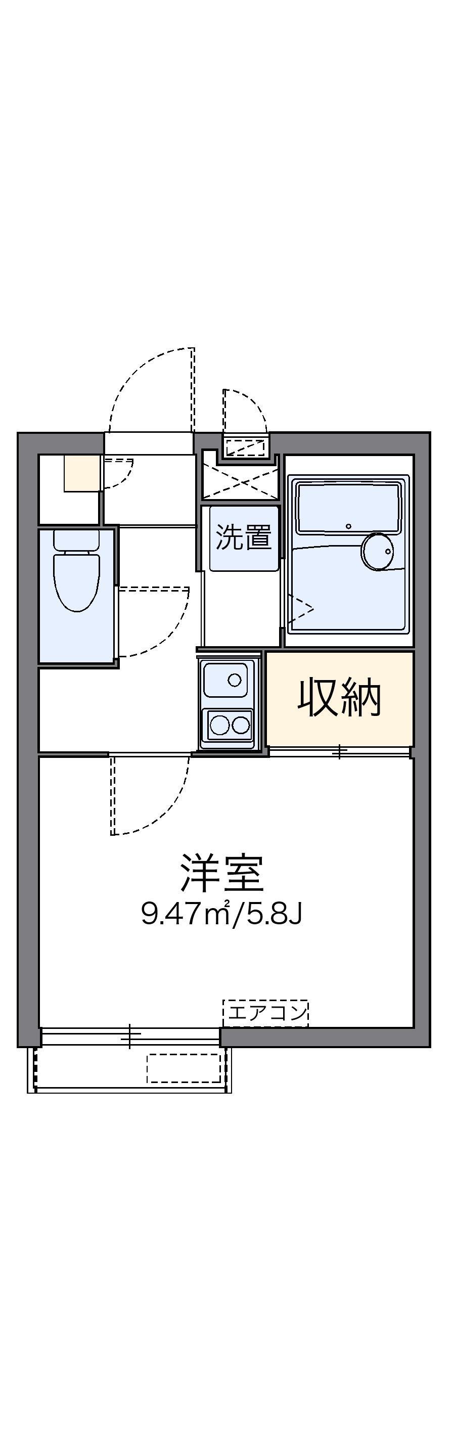 レオパレスマインドII(1K/2階)の間取り写真