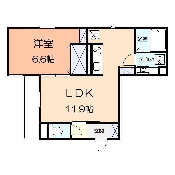 GRAN VIA(1LDK/3階)の間取り写真