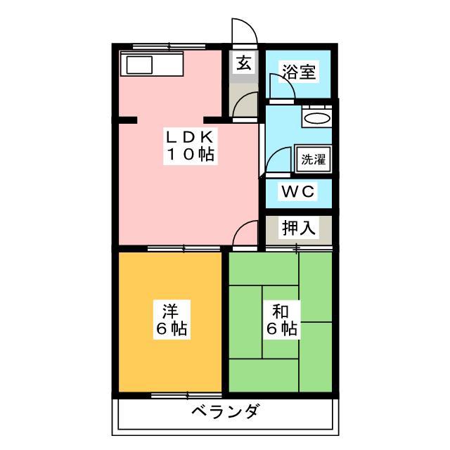 レジデンス165(2LDK/2階)の間取り写真