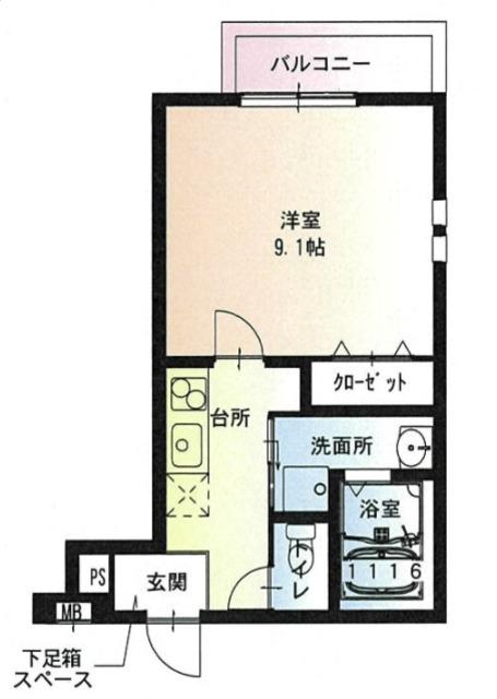 フジパレス堺北長尾ウエスト(1K/3階)の間取り写真