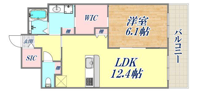 シャトード本山(1LDK/3階)の間取り写真