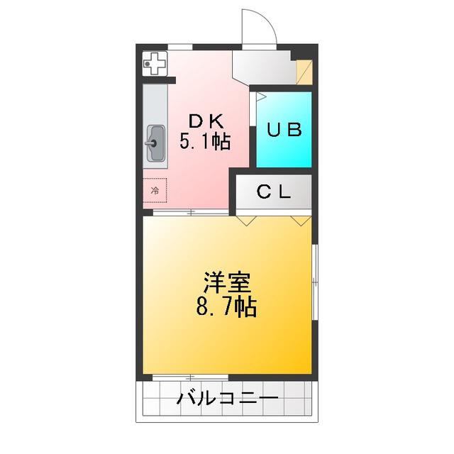 ウインコーポ関町南(1DK/3階)の間取り写真