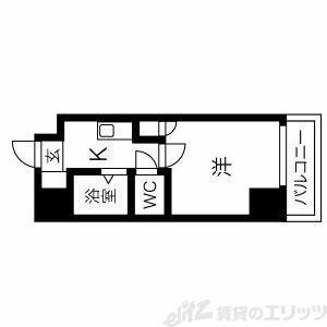 クレハタワーズ東中島(1K/6階)の間取り写真