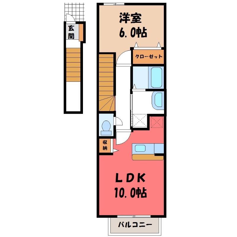 プリマベーラ(1LDK/2階)の間取り写真