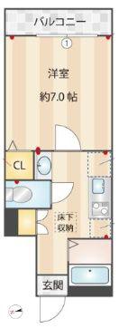アルモニー三軒茶屋(1K/1階)の間取り写真