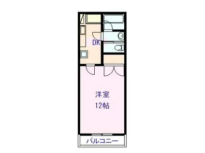 フォーシーズン常三島(1DK/2階)の間取り写真