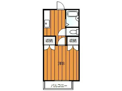 ハイツヤマハン A棟(1K/2階)の間取り写真