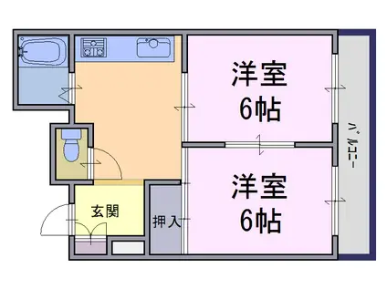 エムズ五井(2DK/3階)の間取り写真