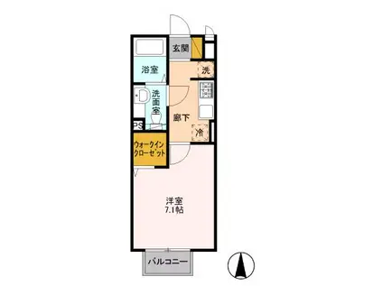 東武野田線 運河駅 2階建 築15年 ルミエールII(1K/2階)の間取り写真