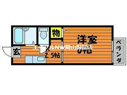 ハウスMセカンド(1K/2階)の間取り写真