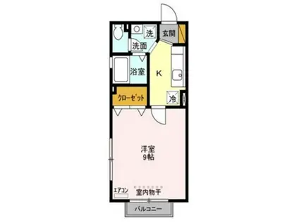 ツインコート船橋丸山II(1K/2階)の間取り写真