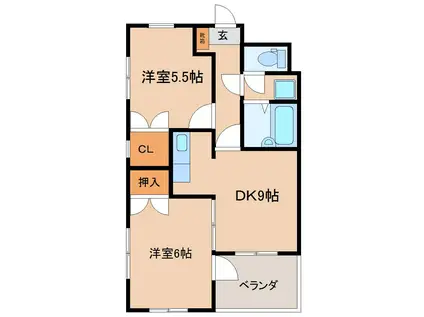 パレロワイヤル(2DK/1階)の間取り写真