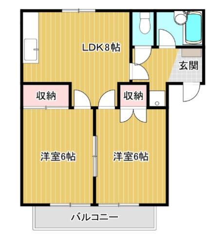 メゾン青葉台NO.5(2DK/3階)の間取り写真