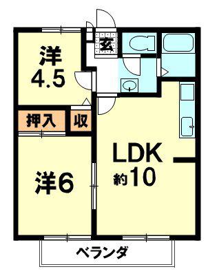 プチフォーレ(2LDK/2階)の間取り写真