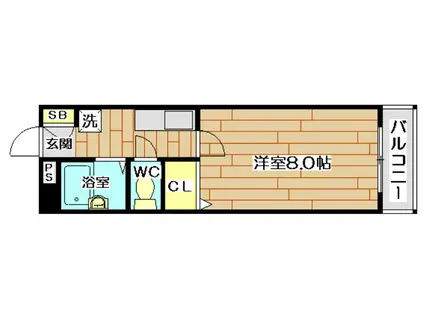 アビタシオン奈佐原A棟(1K/1階)の間取り写真