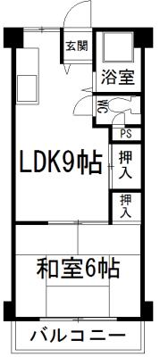 門野マンションA棟(1LDK/3階)の間取り写真