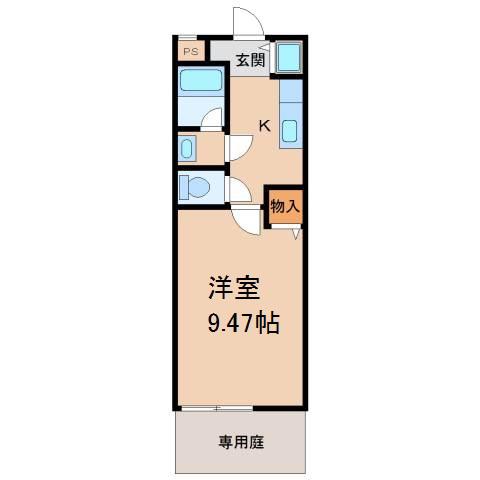 フジパレス手平(1K/1階)の間取り写真