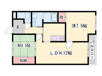 アクトI(2LDK/3階)の間取り写真
