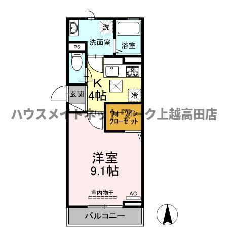 PRIMAVERA(1K/1階)の間取り写真