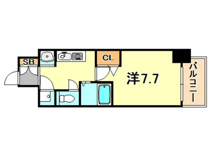 ステーションコートノース(1K/8階)の間取り写真