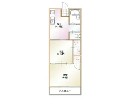 ハイム・アヴィロード(2DK/1階)の間取り写真