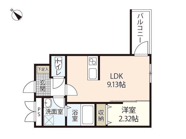 シンビ高須駅前III(1LDK/2階)の間取り写真
