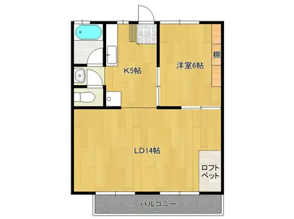 コーポサンフィート(1LDK/1階)の間取り写真