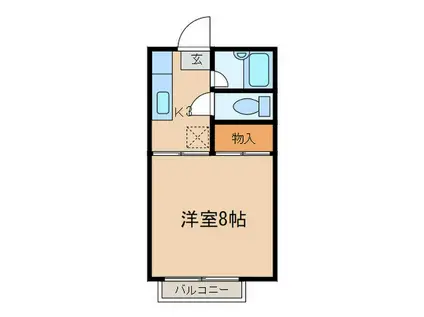 フレアパーク(1K/1階)の間取り写真