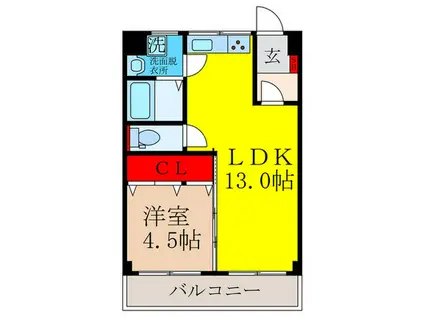コーポ岸部(1LDK/1階)の間取り写真