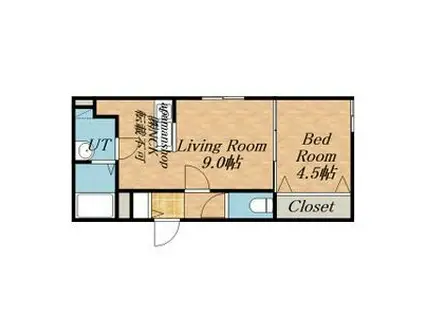 ASTER NANGOXIV(1LDK/3階)の間取り写真