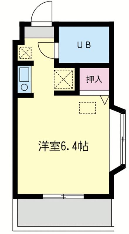 プレステージ湘南台(1K/2階)の間取り写真