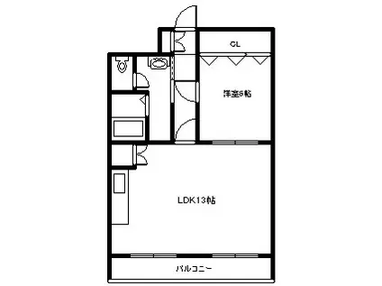 丸タカビル(1LDK/3階)の間取り写真