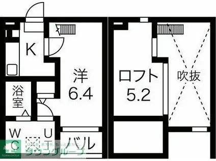 フラン (1K/2階)の間取り写真