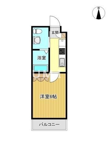 BLUE.RESIDENCE浜(1K/2階)の間取り写真