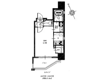VELOCE III(1K/9階)の間取り写真