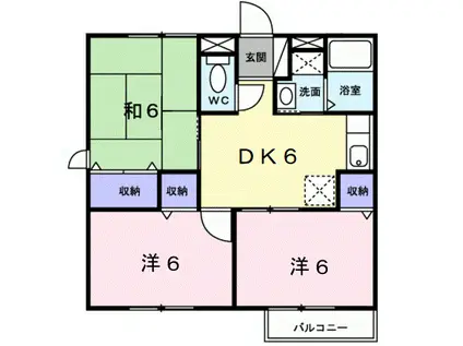 グリーンハイム(3DK/2階)の間取り写真