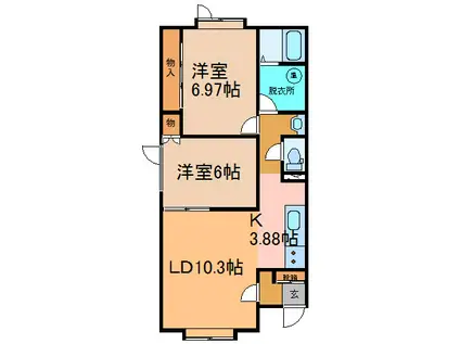 マロードIII(2LDK/2階)の間取り写真