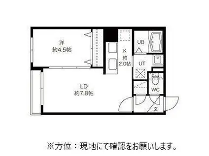 THE・GATE OF HUGA(1LDK/2階)の間取り写真