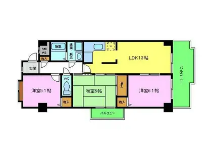 アルシモンテ滝谷(3LDK/6階)の間取り写真