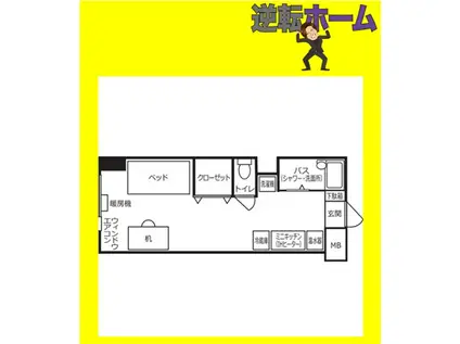 ドミール創成イースト(1K/4階)の間取り写真