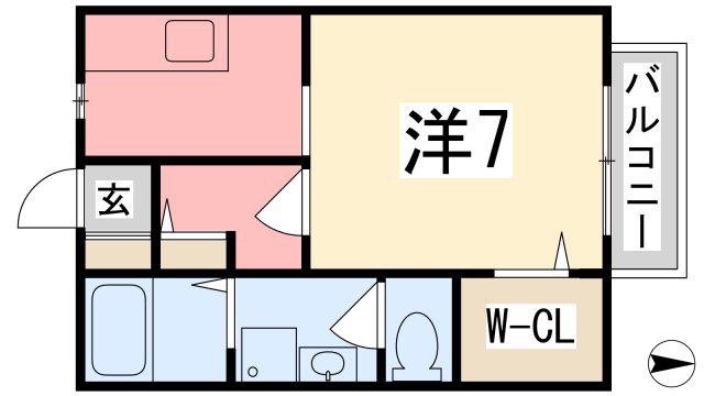 神和町壱番館(1K/1階)の間取り写真