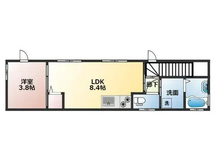 リバージュ清澄白河(1LDK/2階)の間取り写真