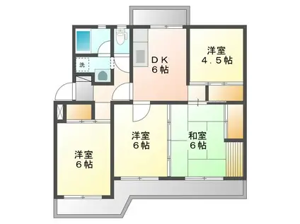 コーポサンシャイン(4DK/1階)の間取り写真