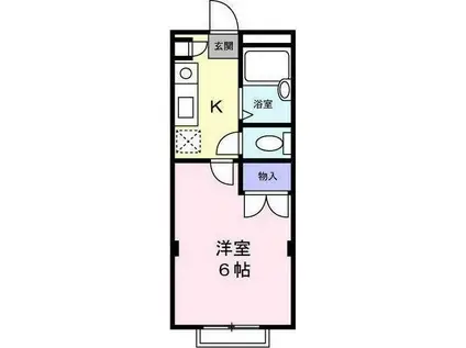 ラ・シエスタ(1K/3階)の間取り写真