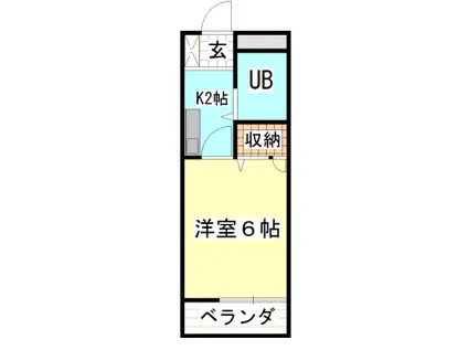 ガーデンシティーA(1K/3階)の間取り写真