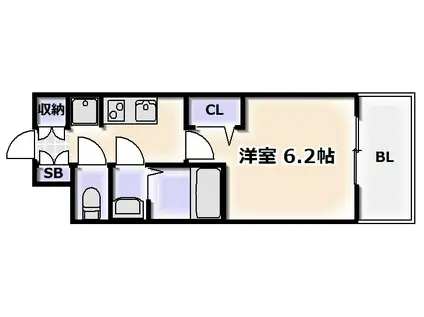 プレサンス難波インフィニティ(1K/5階)の間取り写真