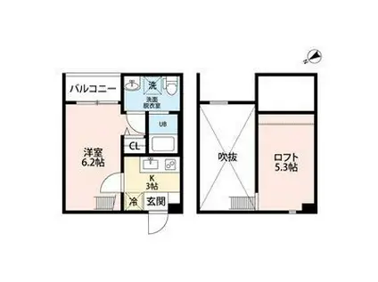 PAVILLON HONNTE BIWAJI(1K/1階)の間取り写真