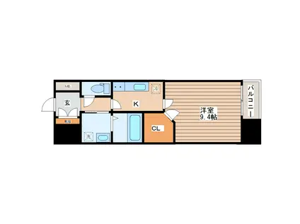 アークデュオ仙台苦竹(1K/10階)の間取り写真